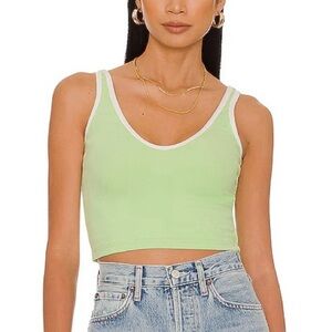 All The Ways Roxy Contrast Trim Top in Lime Size M